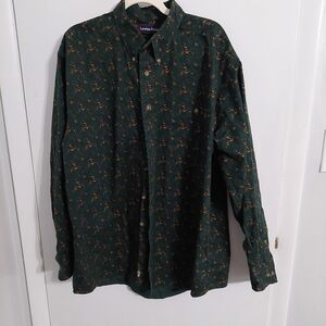 Lawton Harbor Dark Green Patterned Men's Shirt